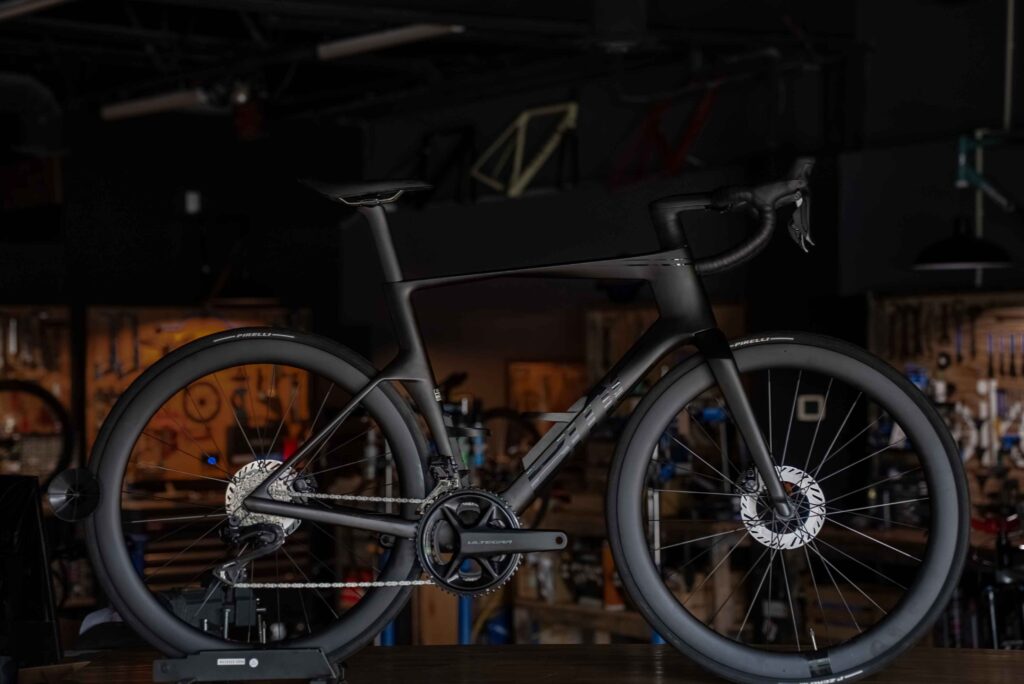 Blacked out BMC bike in Biked's Grand Rapids bike shop