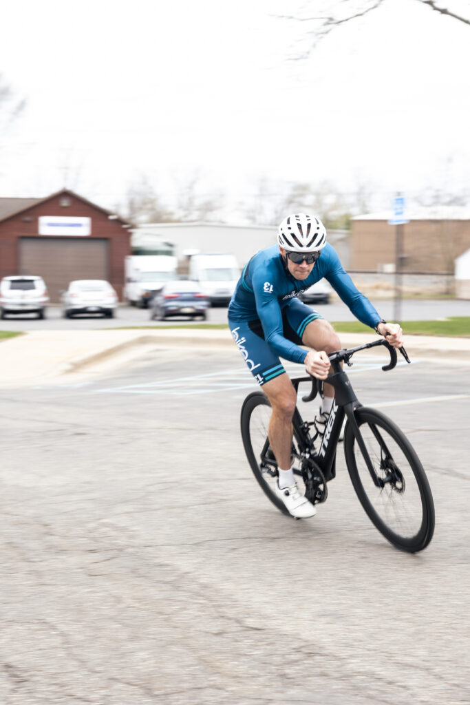 biked grand rapids race team member on his bike